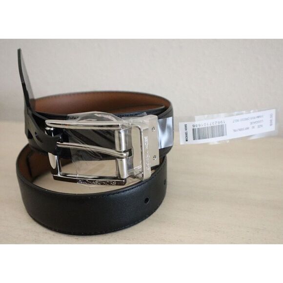 Michael Kors 86F3SBLY6L Men's Sz 30 Black/Brown 31MM Reversible Dress Belt - Picture 6 of 9